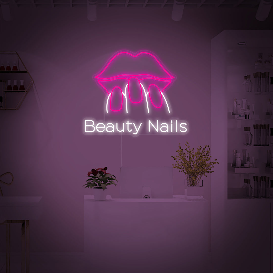 "Beauty Nails" Neonkyltti