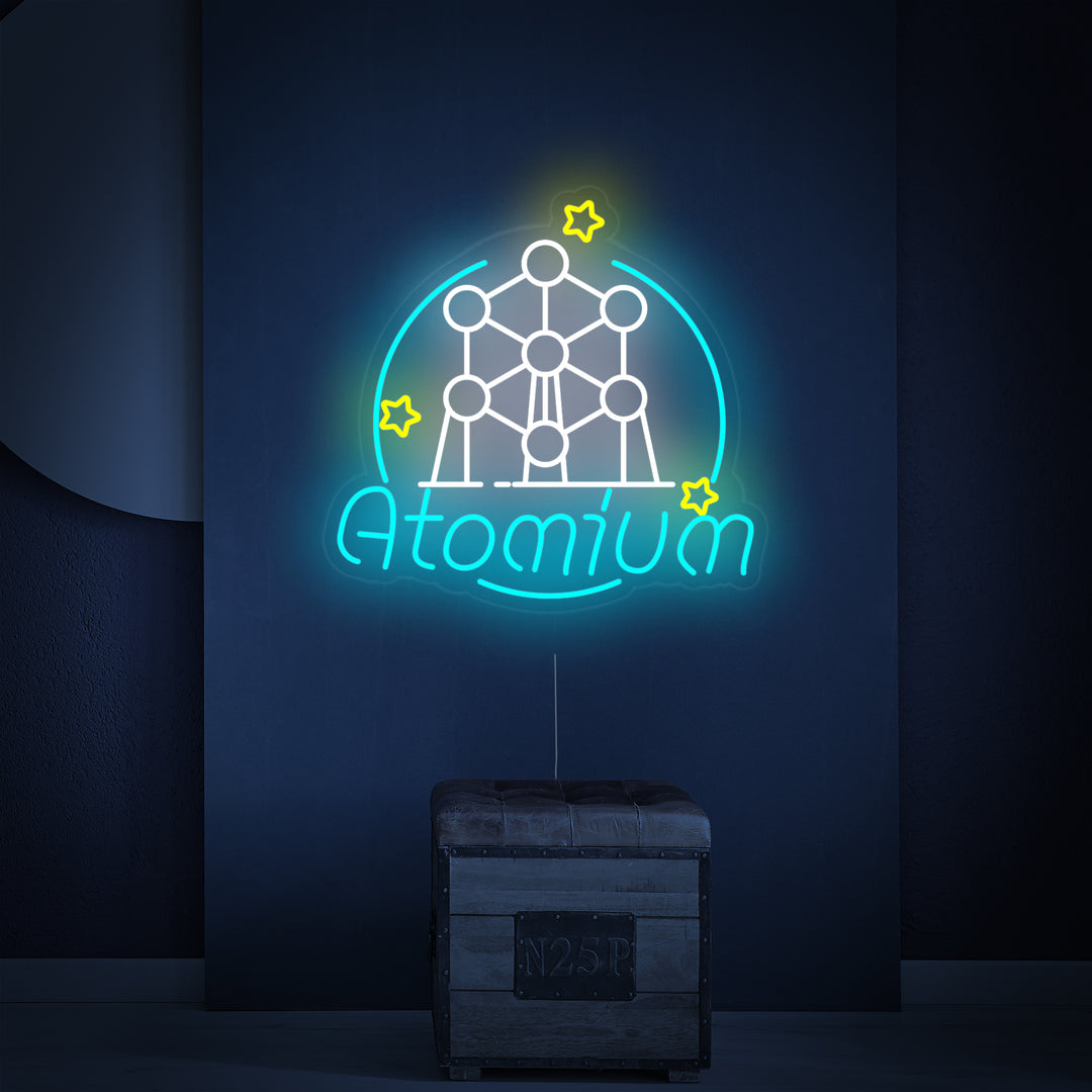 "Belgia Atomium Bryssel" Neonkyltti