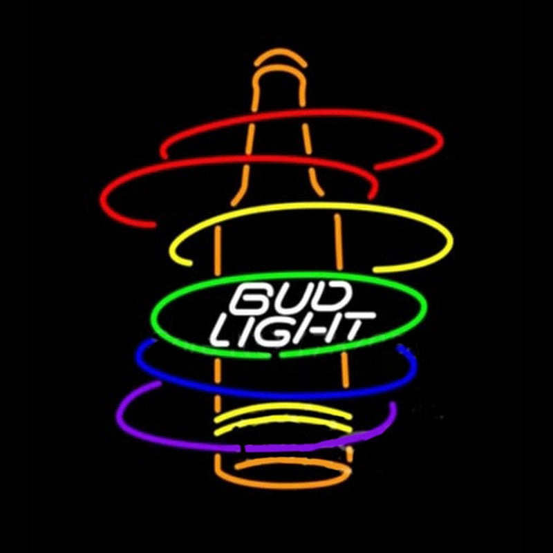 "Bud Sateenkaari Pullo" Neonkyltti