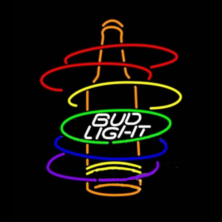 "Bud Sateenkaari Pullo" Neonkyltti