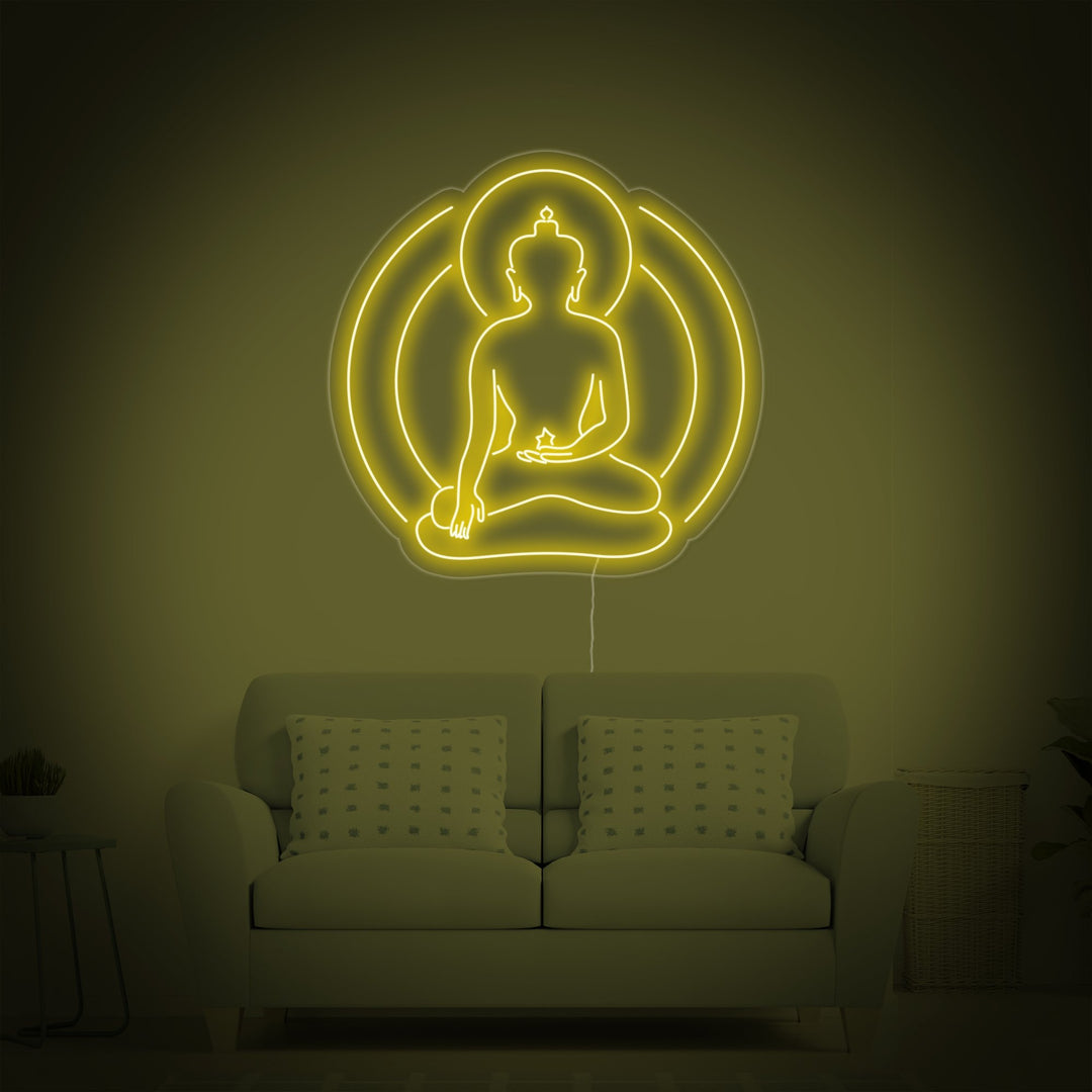 "Buddha jooga, joogahuoneen sisustus" Neonkyltti