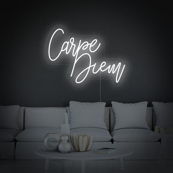 "Carpe Diem Latin Means Seize the Day" Neonkyltti
