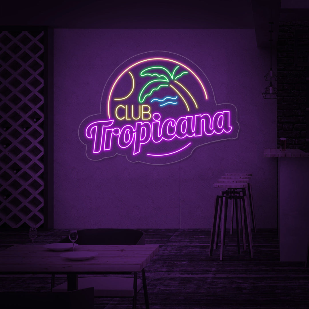 "Club Tropicana Ranta, Palmupuu, Baari" Neonkyltti