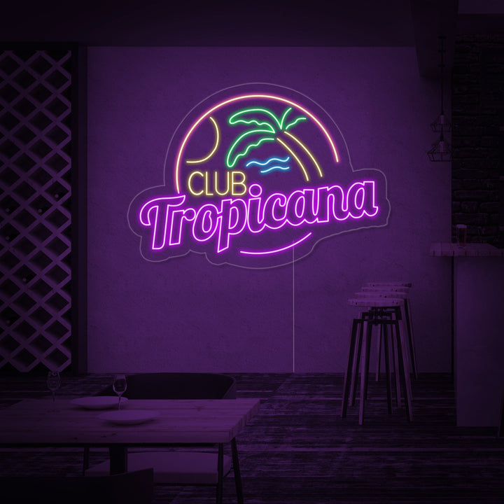 "Club Tropicana Ranta, Palmupuu, Baari" Neonkyltti