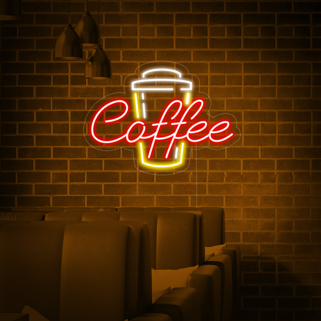 "Coffee, kahvikuppi" Neonkyltti