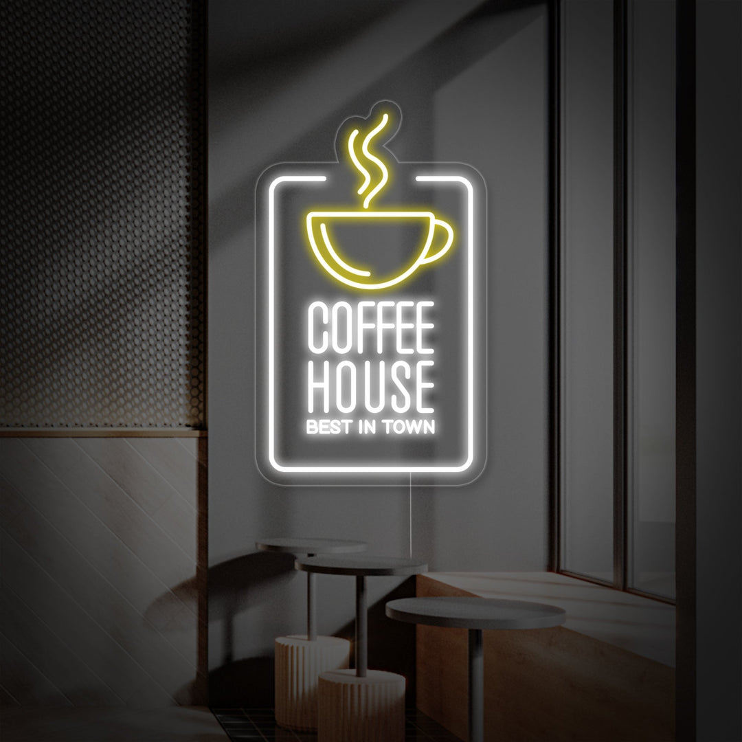 "Coffee House Best In Town" Neonkyltti