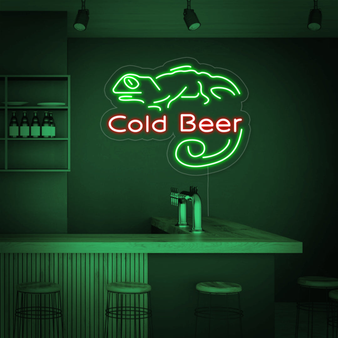 "Cold Beer Bar, Baari" Neonkyltti