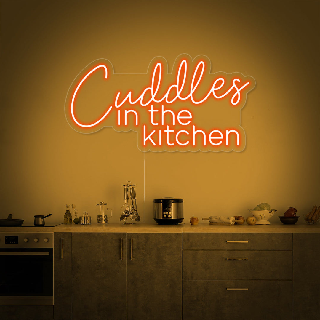 "Cuddles in the Kitchen" Neonkyltti