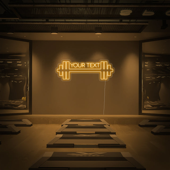 "Your Text, Custom Fitness, Custom Kuntosali" Neonkyltti