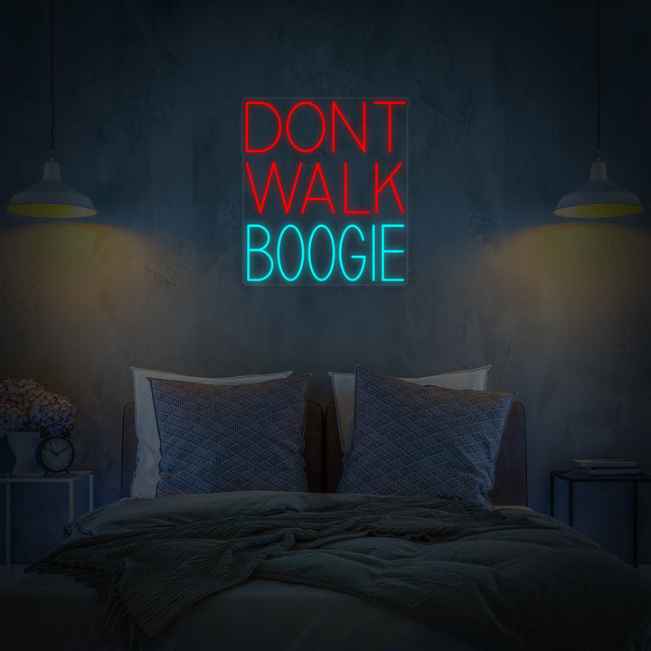 "Dont Walk Boogie Vinyyli Musiikki" Neonkyltti