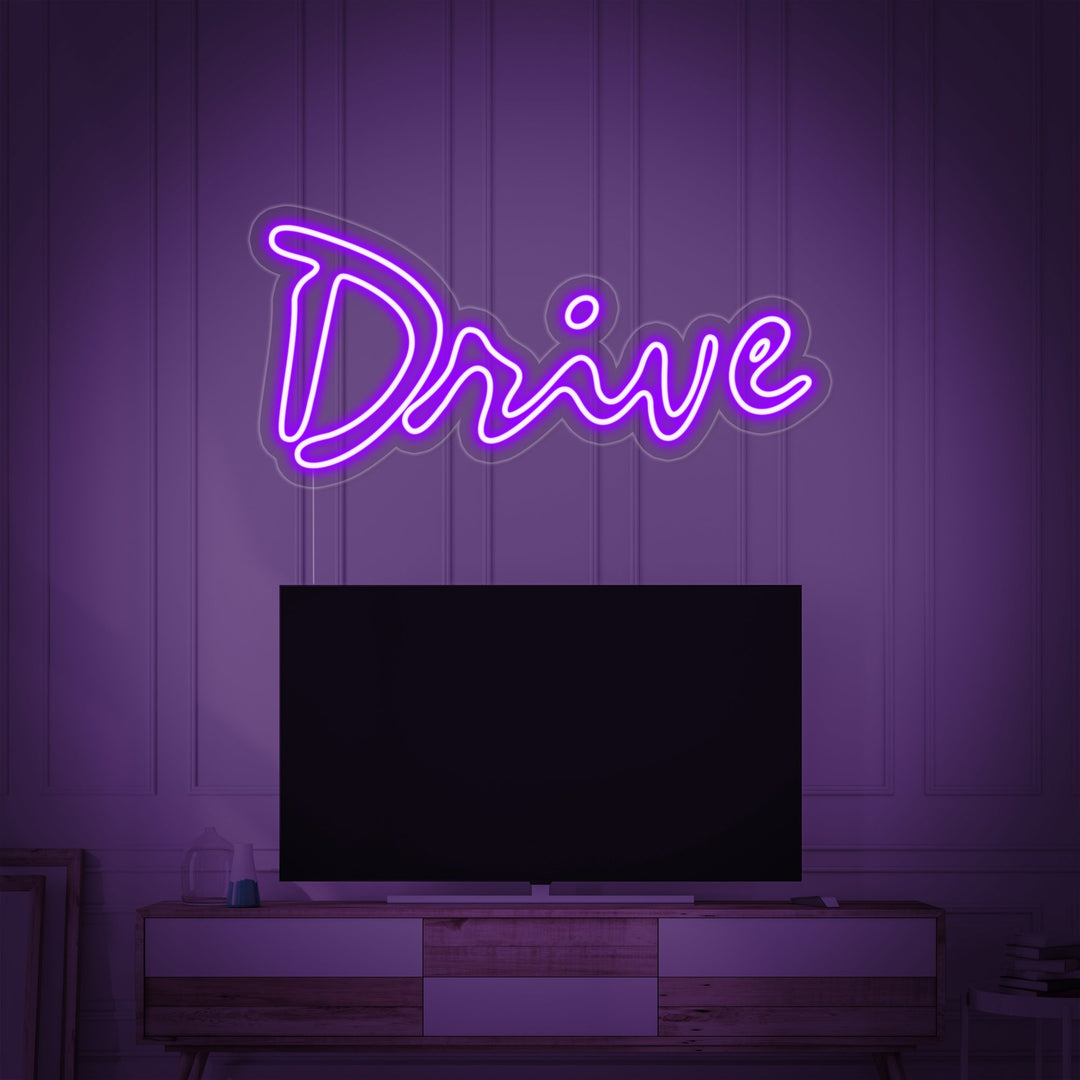"Drive, Televisio" Neonkyltti
