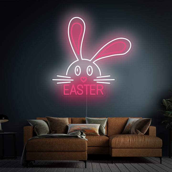 "Pääsiäispupu Kani Eläin" Neonkyltti