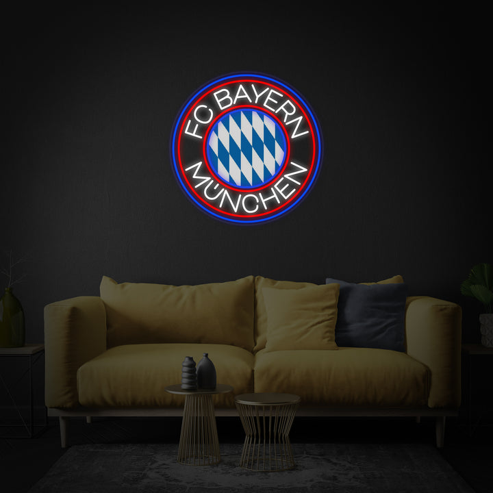 "FCBM Jalkapallo" Neonkyltti