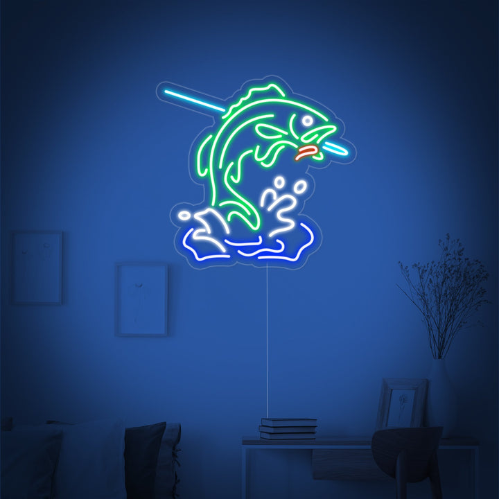 "Kala Koukussa, Kalastus" Neonkyltti
