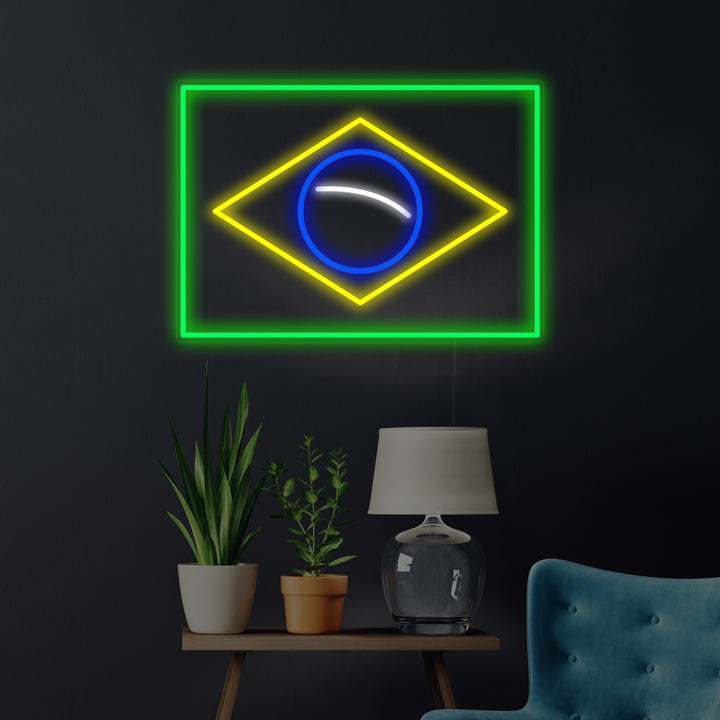 "Brasilian Lippu" Neonkyltti