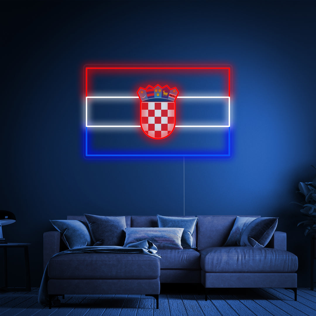 "Kroatia Lippu" Neonkyltti
