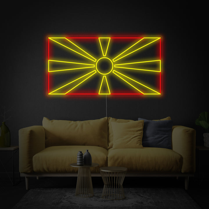 "Pohjois-Makedonia Lippu" Neonkyltti