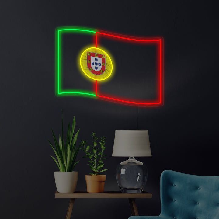 "Portugali Lippu" Neonkyltti
