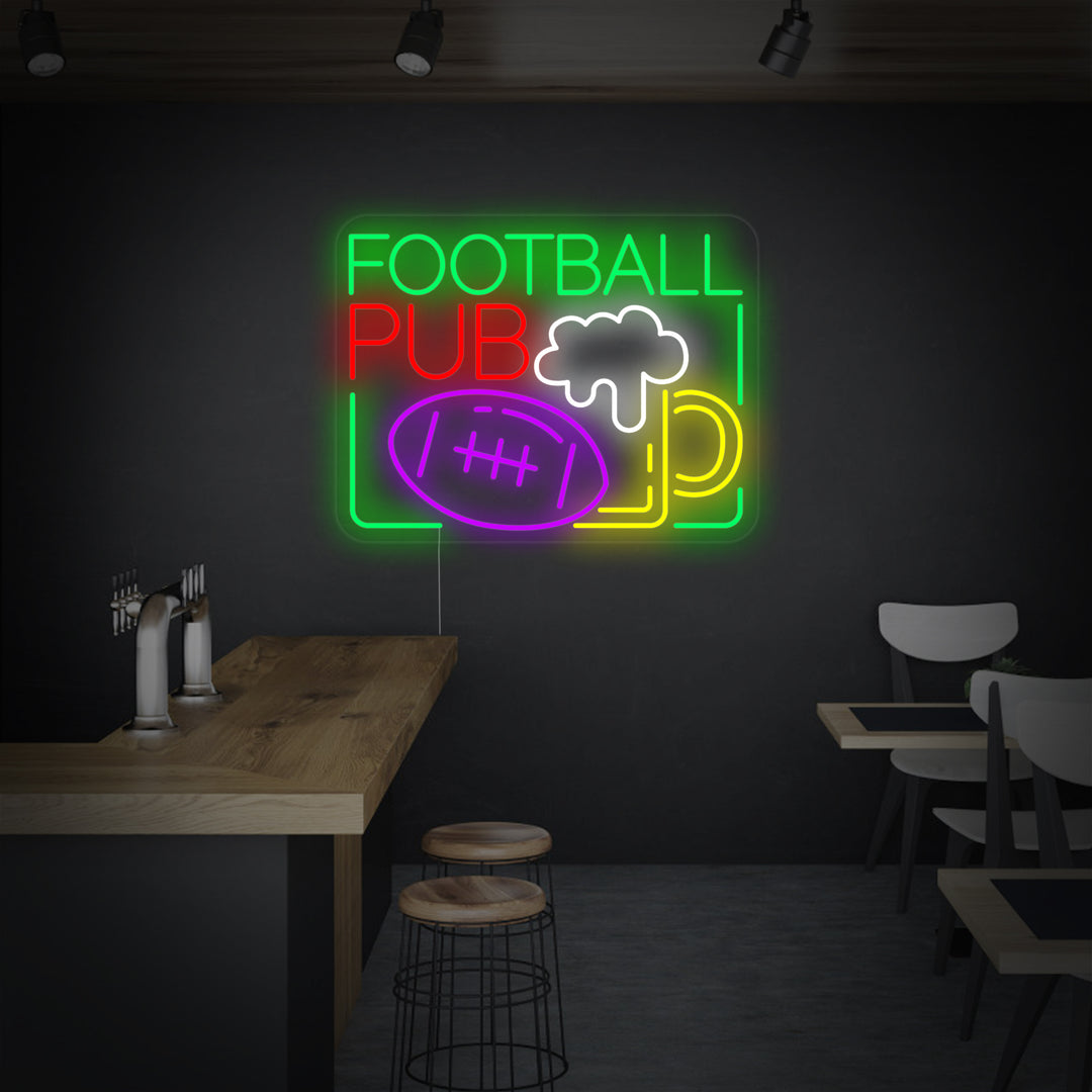 "Olut, Football pub" Neonkyltti