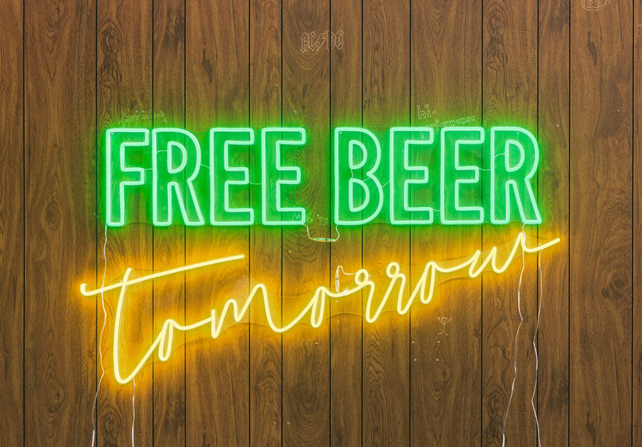 "Free Beer Tomorrow" Neonkyltti