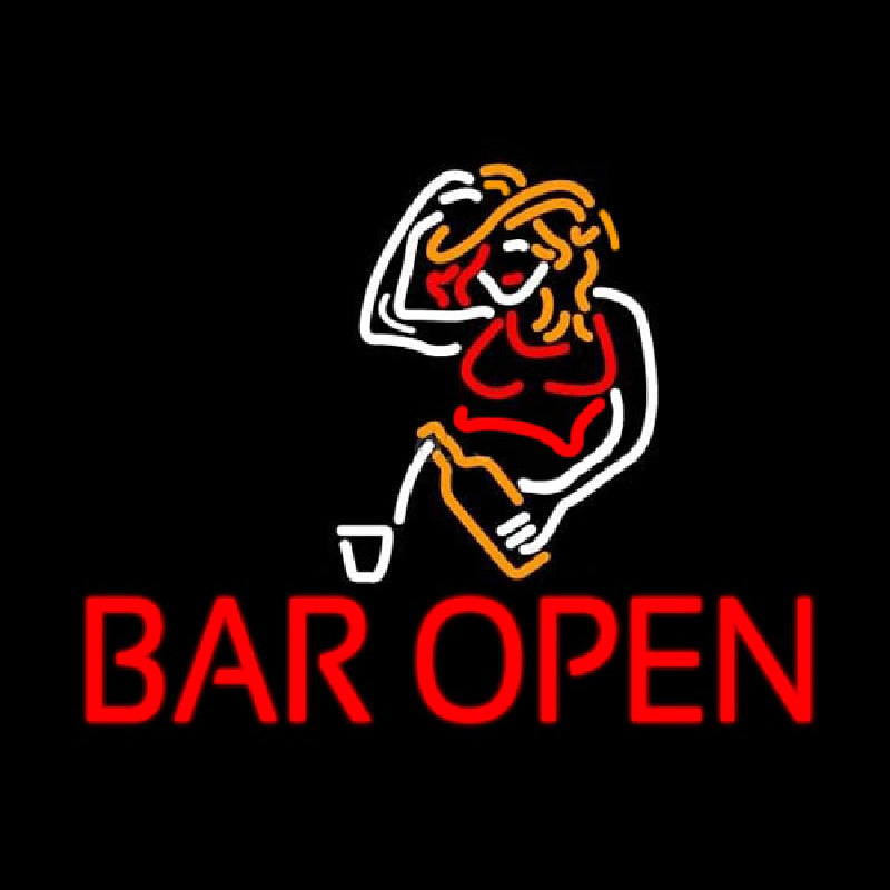 "Tyttö, Bar Open" Neonkyltti
