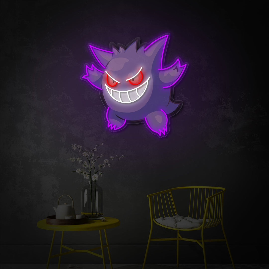 "Gengar, pelin sisustus" UV-tulostettu LED-neonkyltti