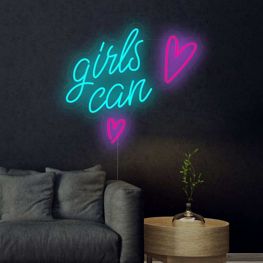 "Girls Can" Neonkyltti