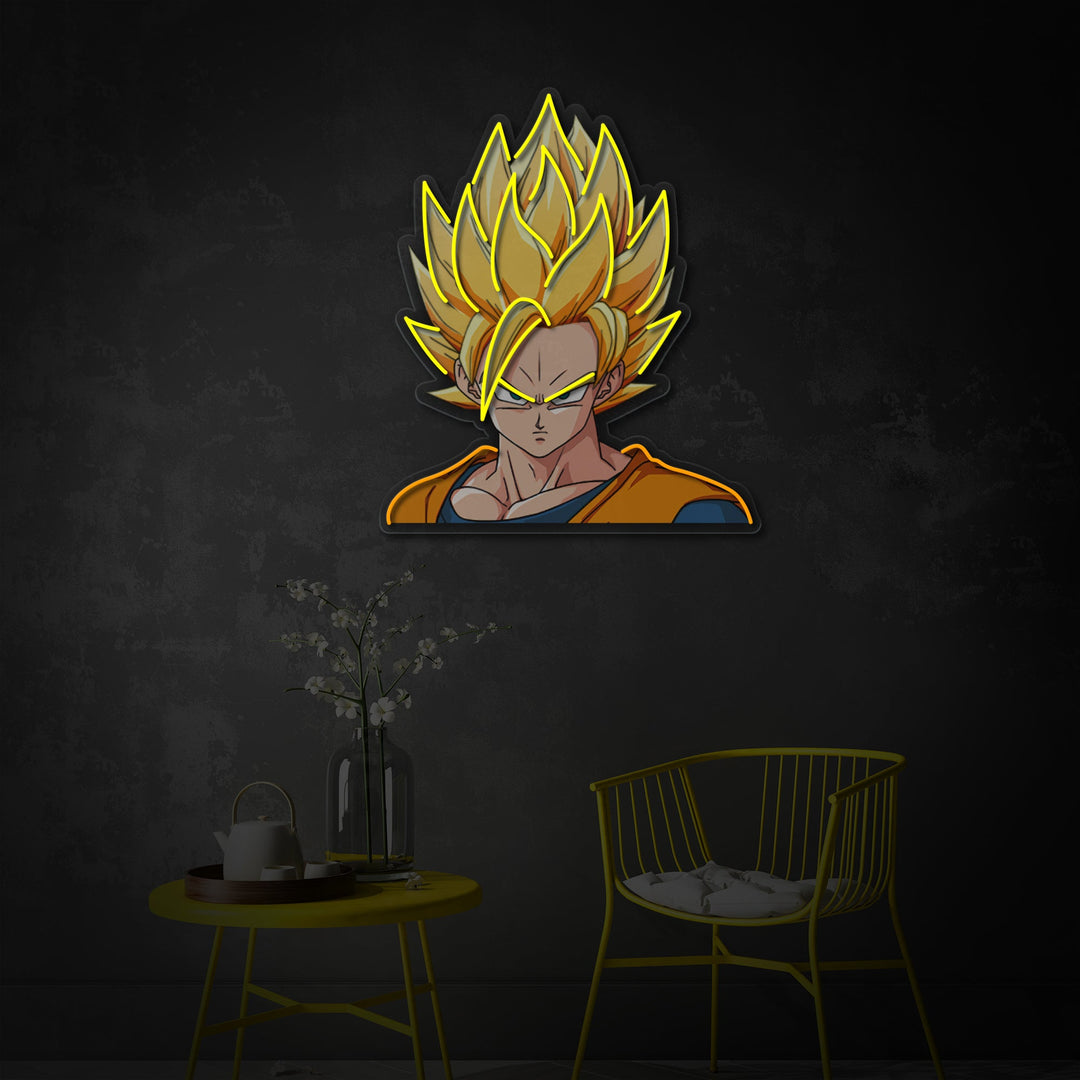 "Goku, anime" UV-tulostettu LED-neonkyltti