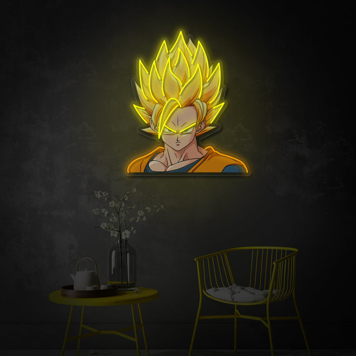 "Goku, anime" UV-tulostettu LED-neonkyltti