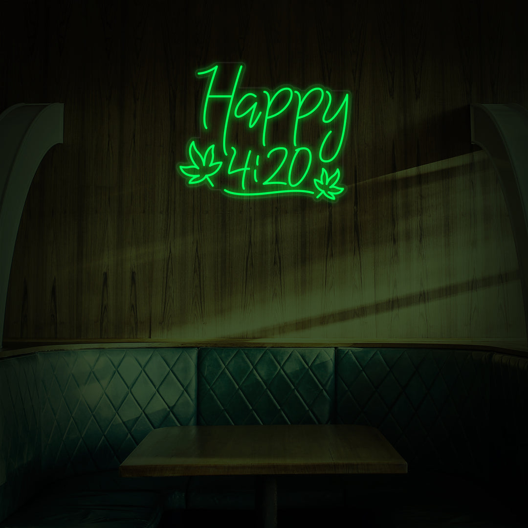 "Happy 420" Neonkyltti