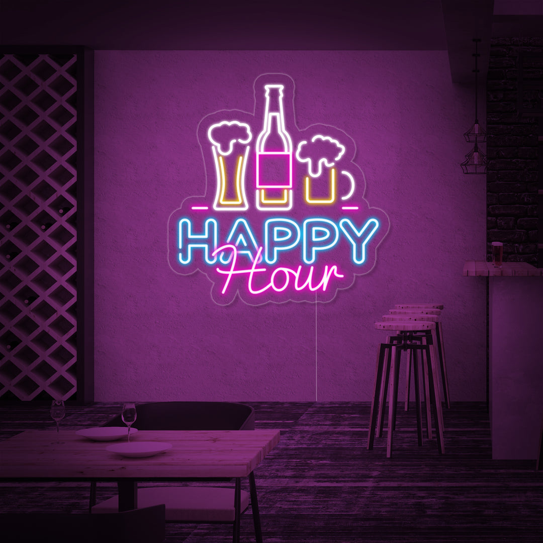 "Happy Hour Baari" Neonkyltti