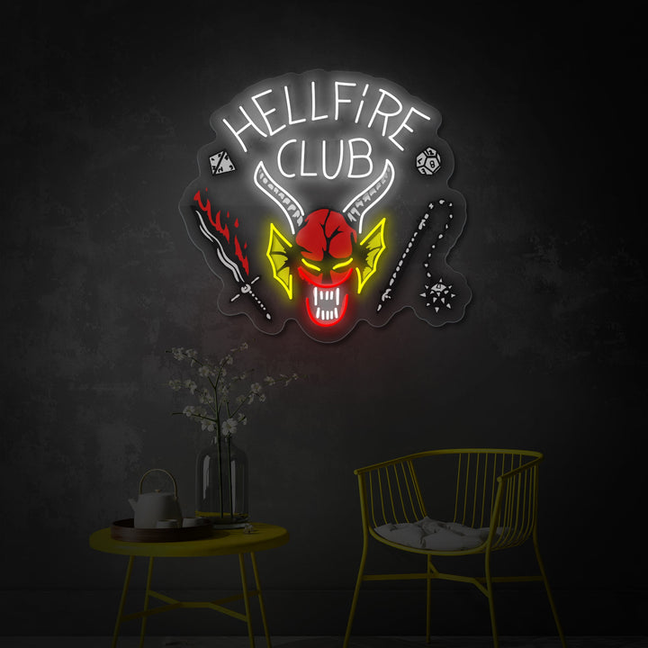 "Hellfire Club" UV-tulostettu LED-neonkyltti