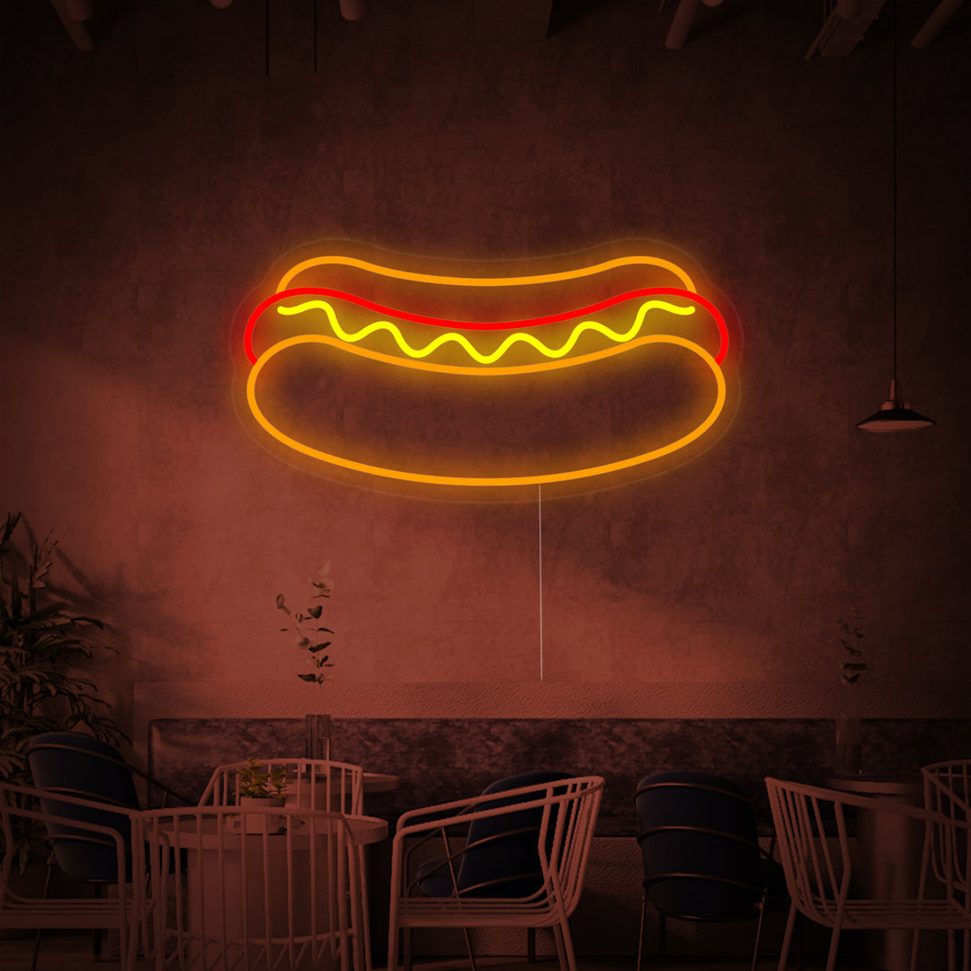 "Hotdog-Ravintolaruoka" Neonkyltti
