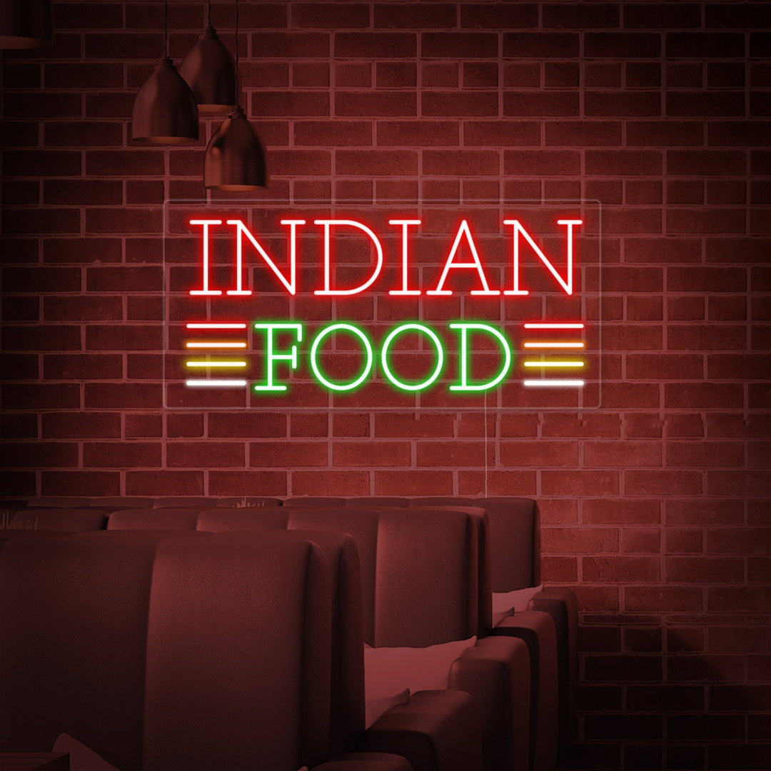 "INDIAN FOOD" Neonkyltti