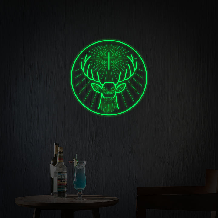 "Saksalainen Jägermeister-Likööri" Neonkyltti