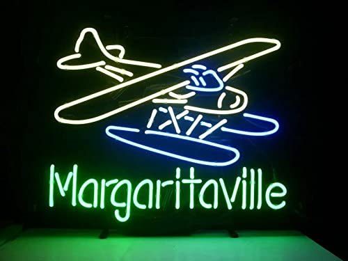 "Jimmy Buffett Margaritaville Lentokone Olutta" Neonkyltti