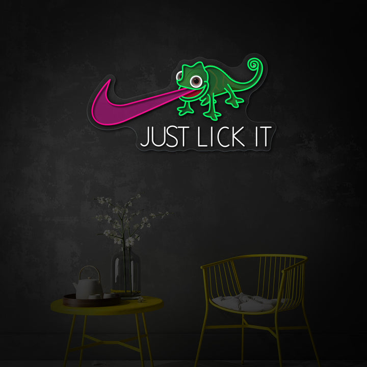 "Just Lick It" UV-tulostettu LED-neonkyltti