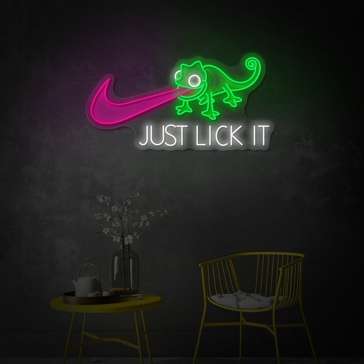 "Just Lick It" UV-tulostettu LED-neonkyltti