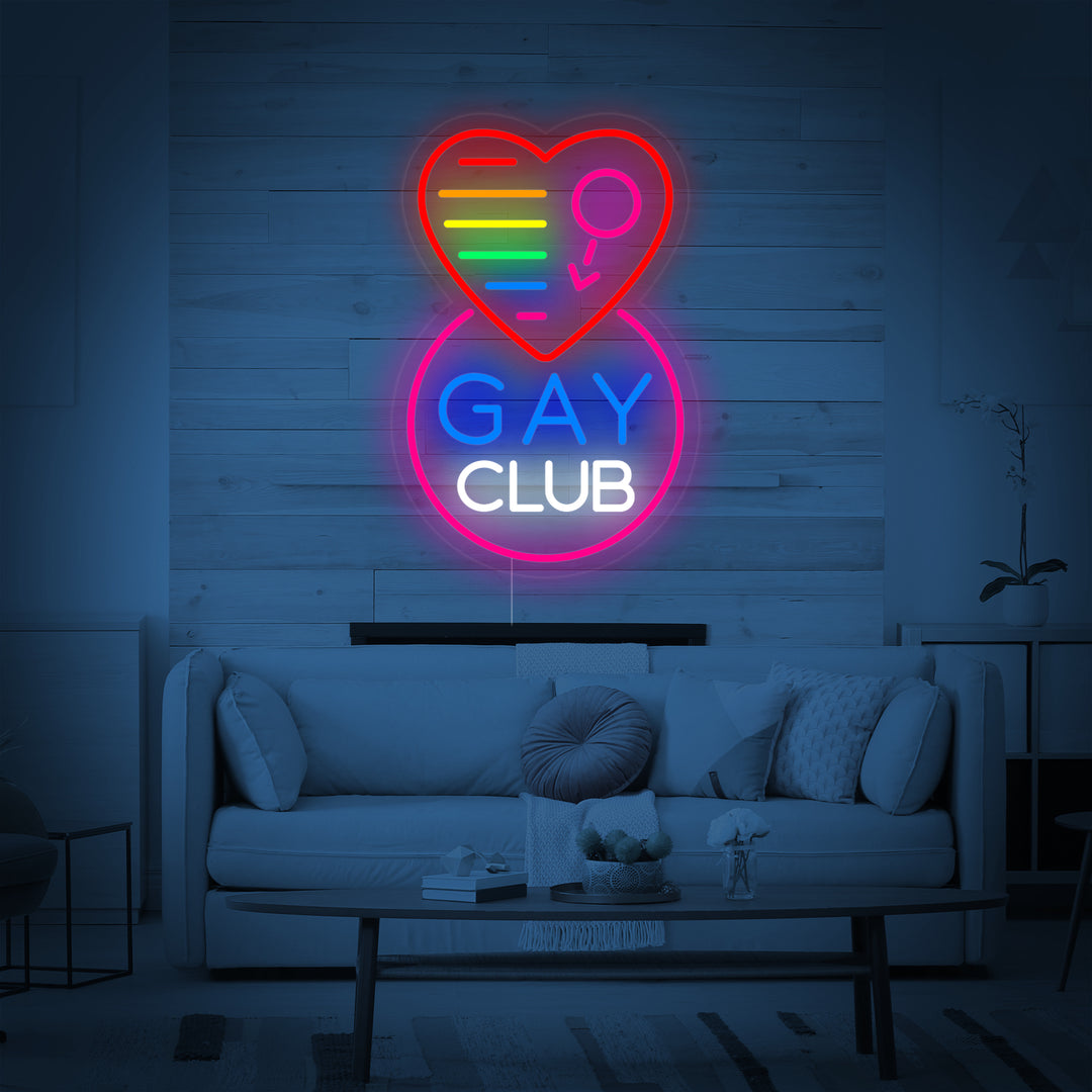 "Sateenkaarilippu Lgbt-Ylpeys Ainutlaatuinen, Gay Club" Neonkyltti