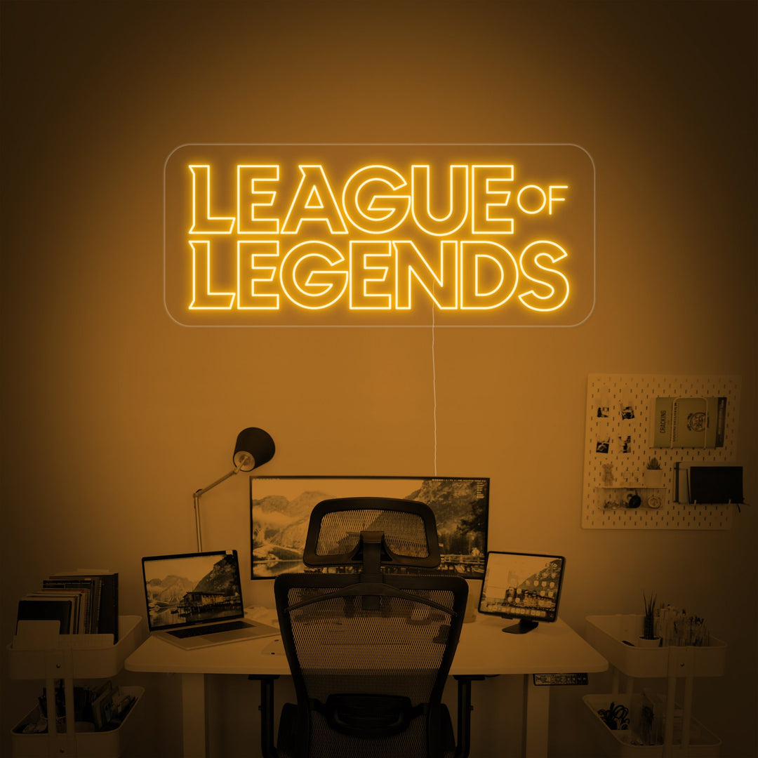 "League of Legends, Pelihuoneen Sisustus" Neonkyltti