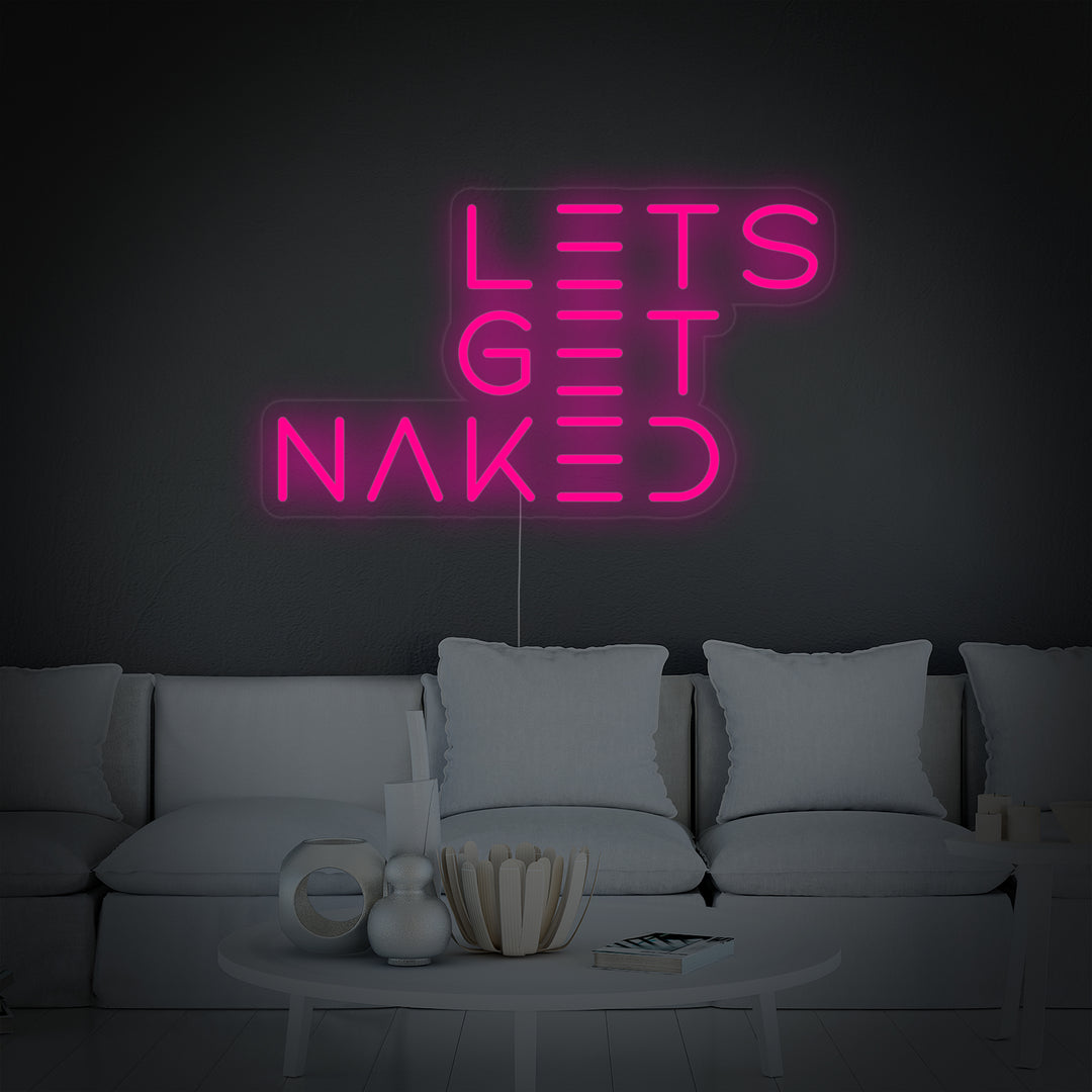 "Lets Get Naked Bathroom" Neonkyltti