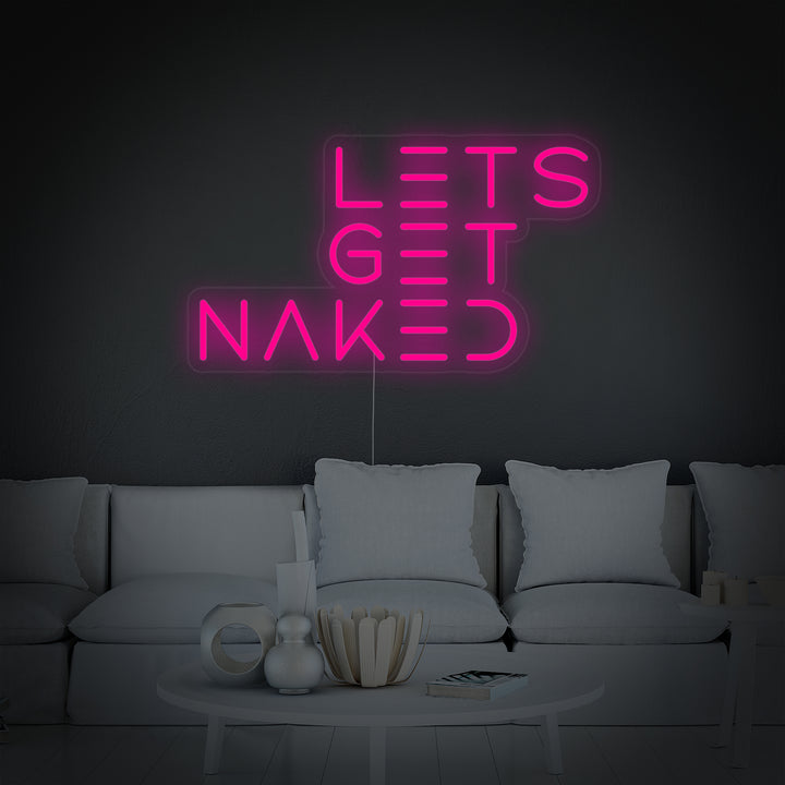 "Lets Get Naked Bathroom" Neonkyltti