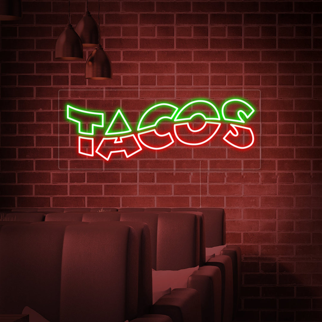 "TACO, Meksikolainen ruoka" Neonkyltti
