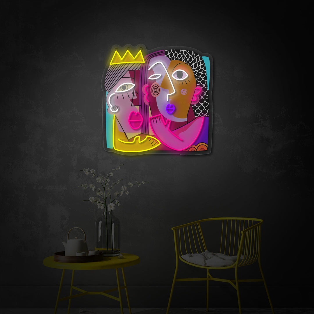 "Mies ja nainen" UV-tulostettu LED-neonkyltti