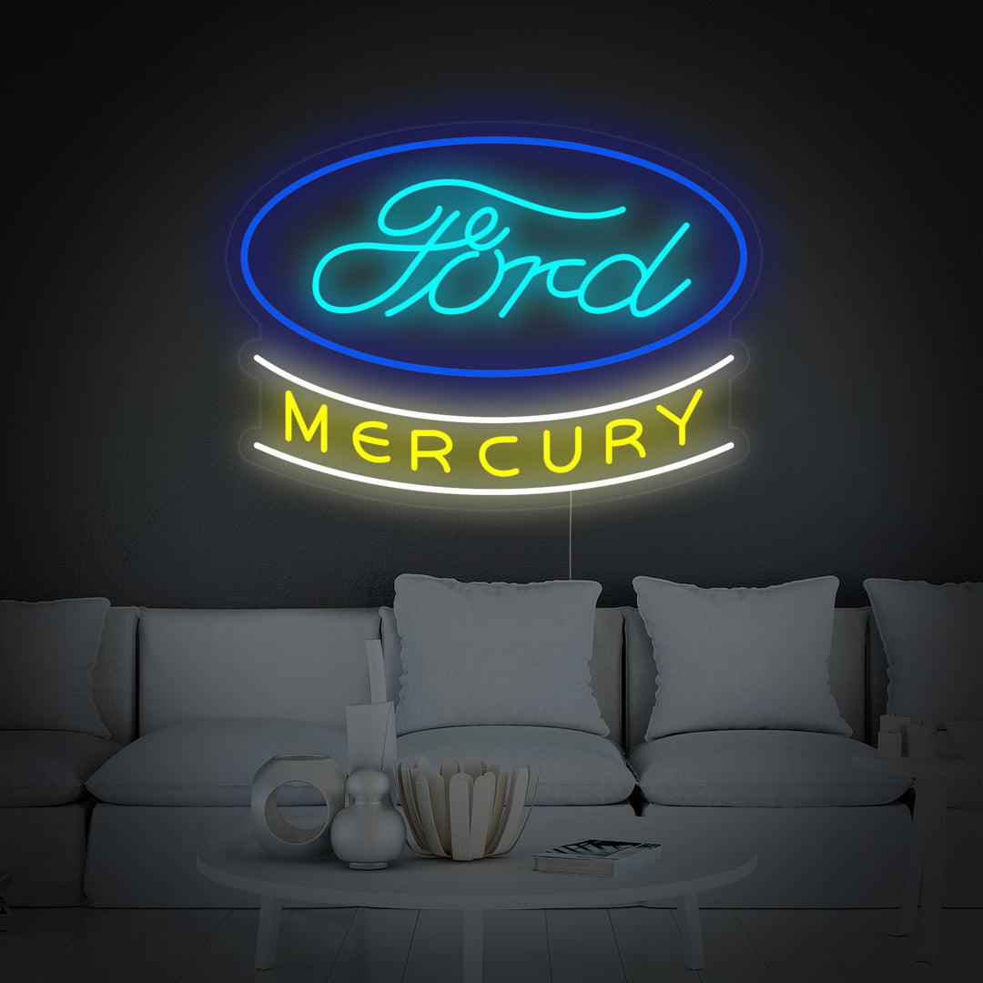 "Mercury, Autologo" Neonkyltti