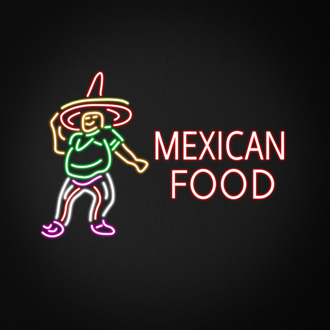 "Mexican Food, Mies, Logo" Neonkyltti
