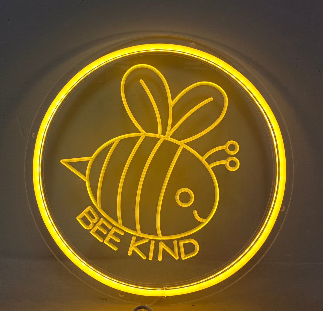 "Cute Bee Be Kind" Mini Neonkyltti