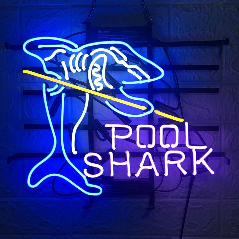 "Pool Shark, Biljardihuone" Neonkyltti