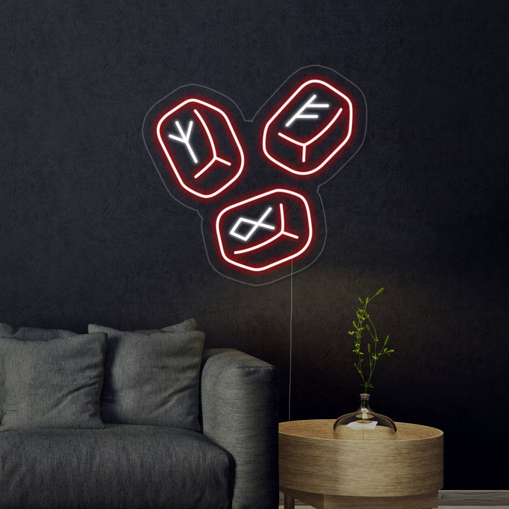 "Pohjoismaiset Riimukivet" Neonkyltti