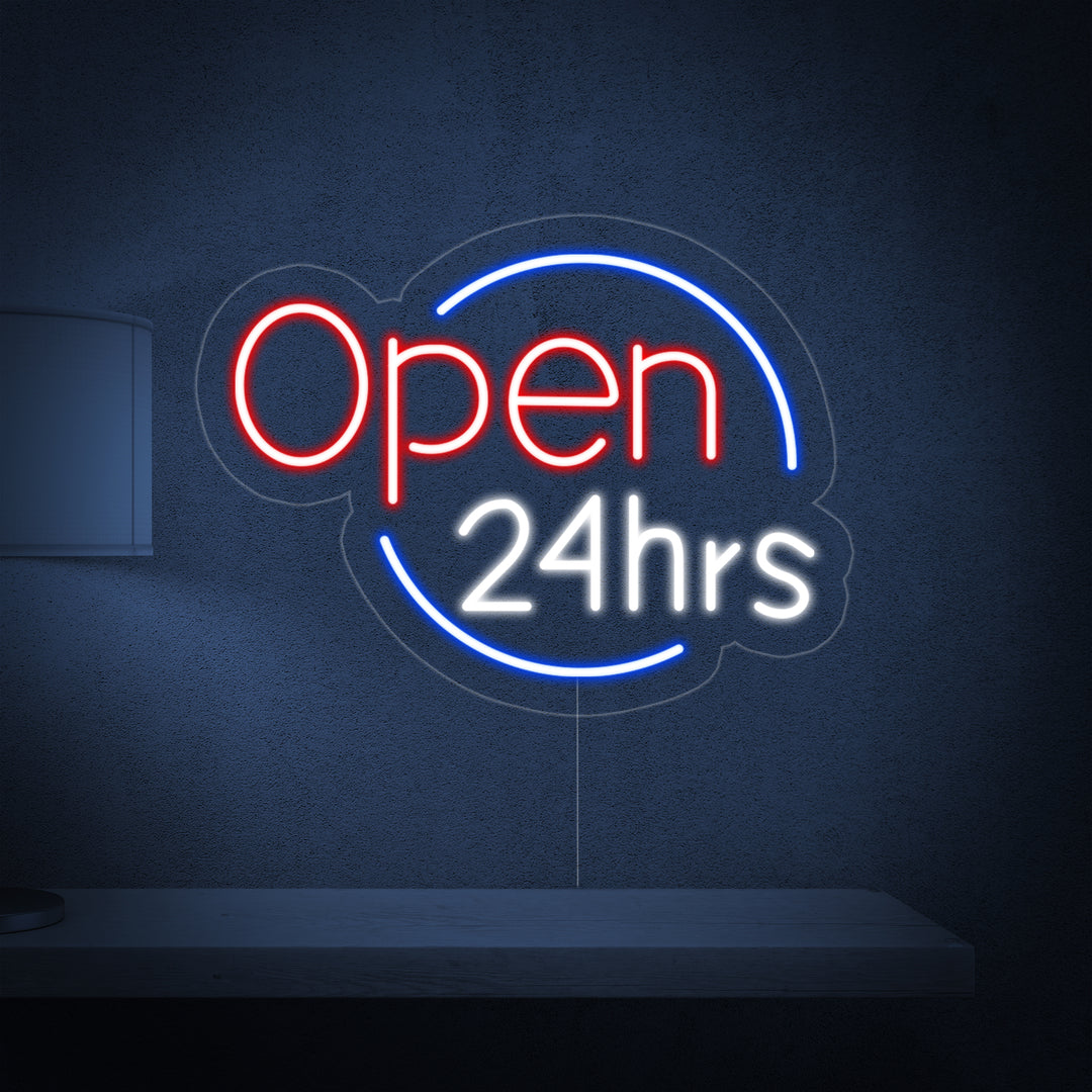 "Open 24 Hrs" Neonkyltti